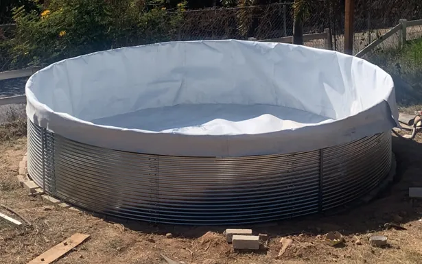 Tanque modular de acero galvanizado con geomembrana interior